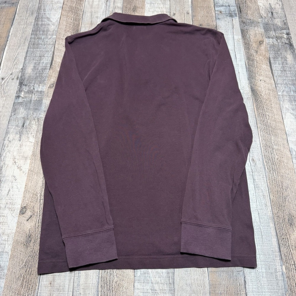 Brooks Brothers 1818 Performance Polo Mens Medium Slim Fit Long Sleeve Burgundy - Picture 4 of 6